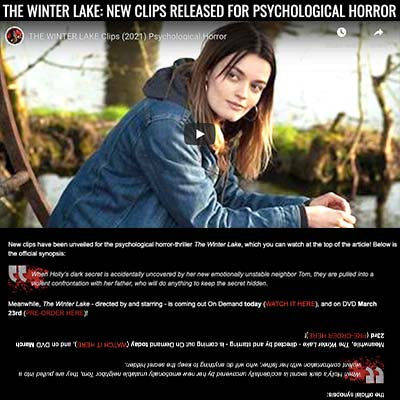 THE WINTER LAKE: NEW CLIPS RELEASED FOR PSYCHOLOGICAL HORROR